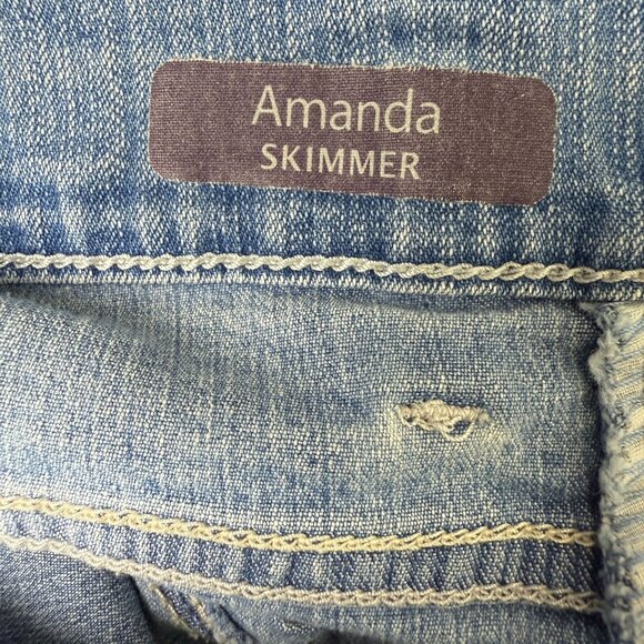 Gloria Vanderbilt Amanda Skimmer Denim Capri Jeans 8 Petite Embroidered Pockets - Picture 5 of 10